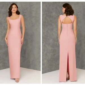 Azazie Flori Square Neck Sheath Dress in Rosette